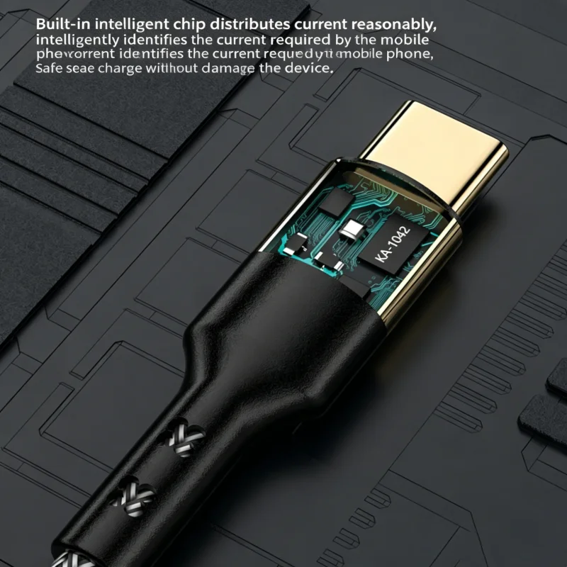 60W 3A PD USB C to USB C Braided Charging Cable Gold Plated Connector Power Delivery Data Transfer Cord Dual Type-C Wire 1.2M 2M