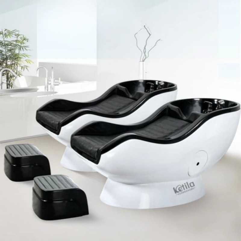 Black White Shampoo Chair Washing Hair Hairdressing Japanese Hairwash Bed Head Spa Haar Wasch Liege Barber Station Furniture