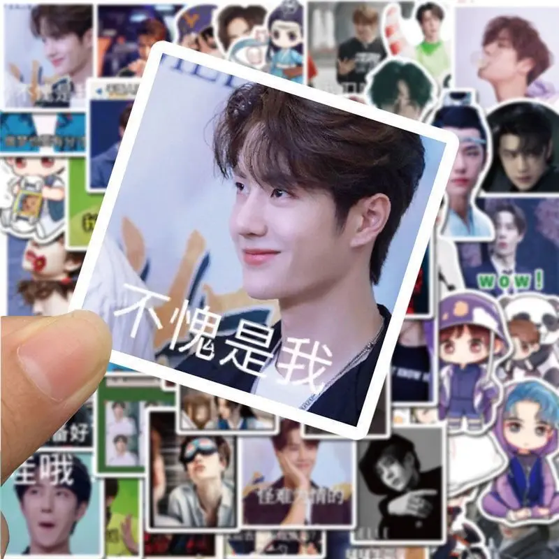 40/50/56/60pcs SET Xiao Zhan Wang Yibo Waterproof Stickers Bo Jun Yi Xiao Fun Hand Account Cute DIY Material Star Surroundings