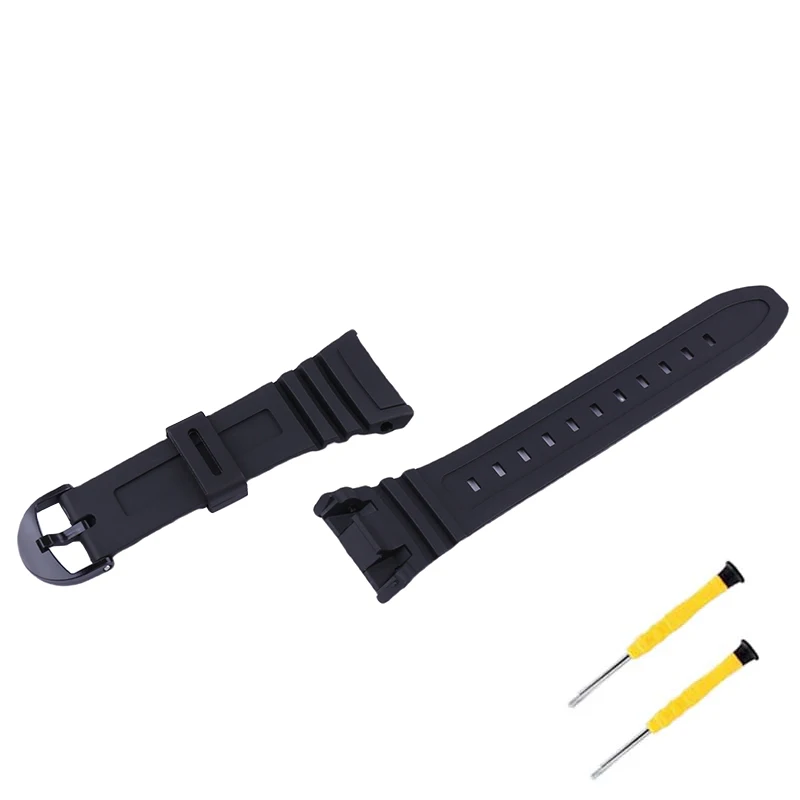 Resin watch strap accessories compatible for Casio W-96H W-96H-1B 1A 2A 9A 3239 watch band sports rubber wristband Men and women