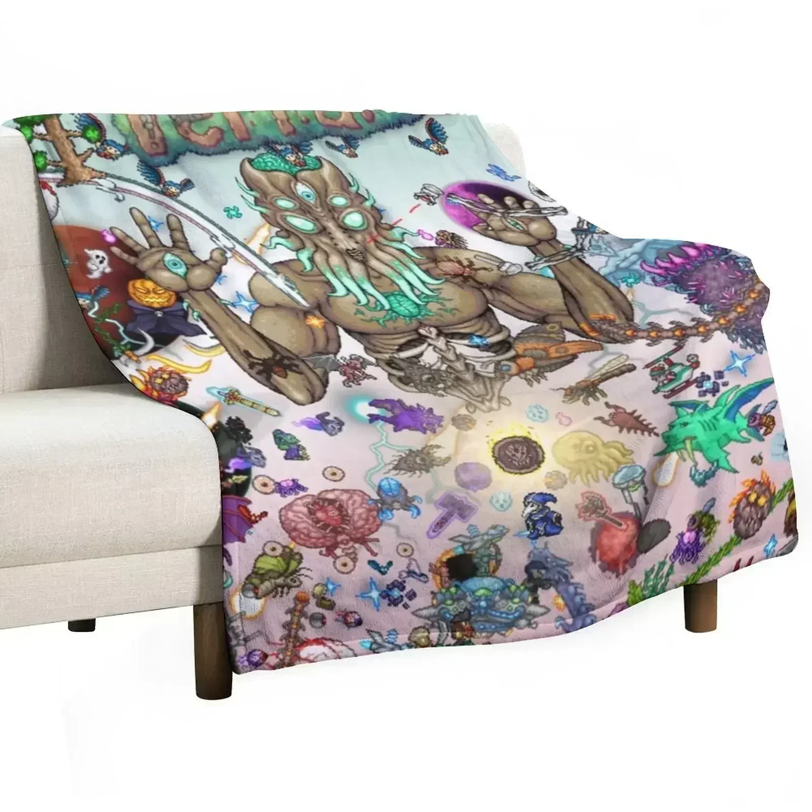 Terraria Game poster Throw Blanket Large Winter beds Decorative Sofas For Decorative Sofa Hairy heavy to sleep Blankets