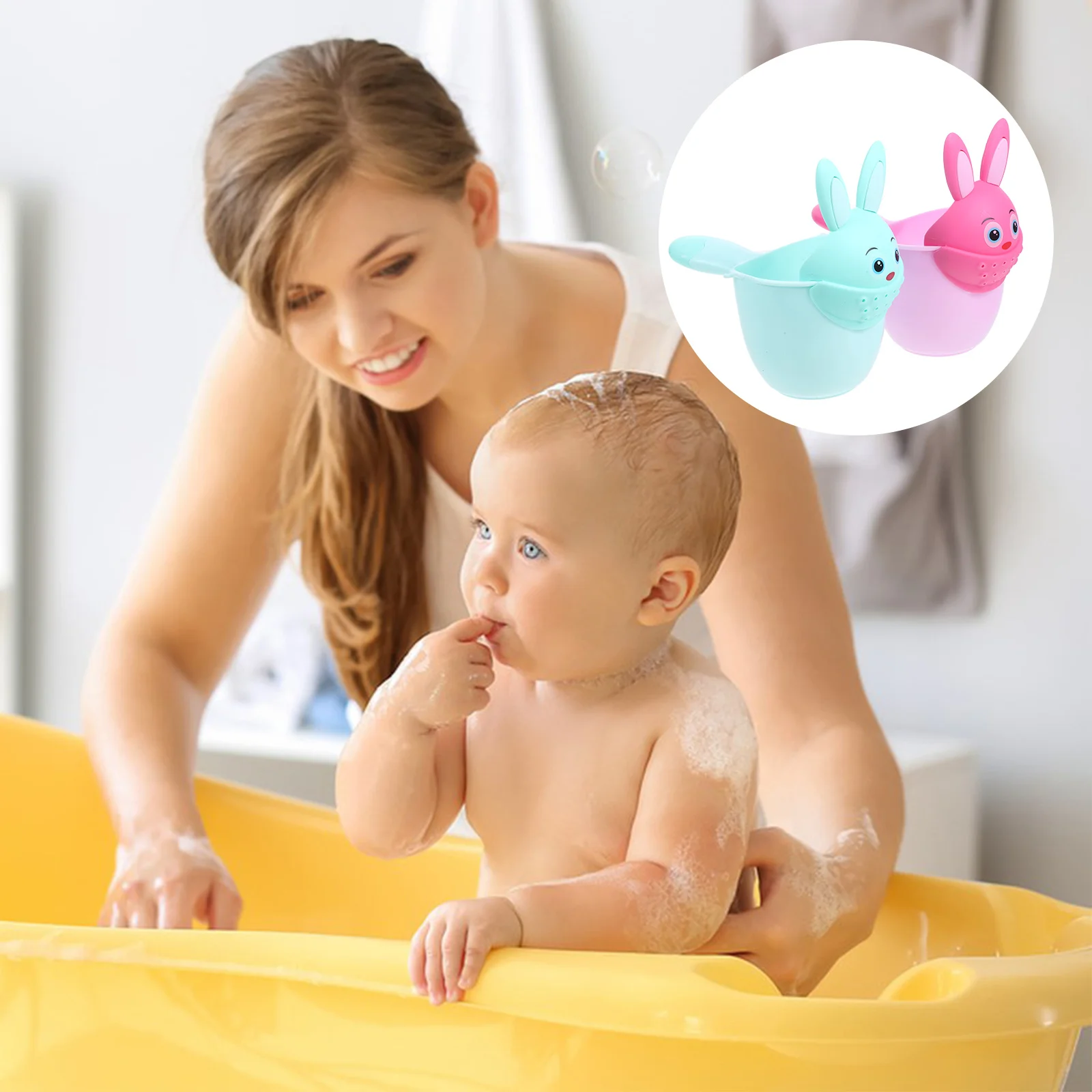 2 قطعة كوب شطف الطفل مادة البولي بروبيلين إبريق حمام غير سامة لشطف شعر الرضع سهل الاستخدام شطف الشامبو ملحقات استحمام للأطفال