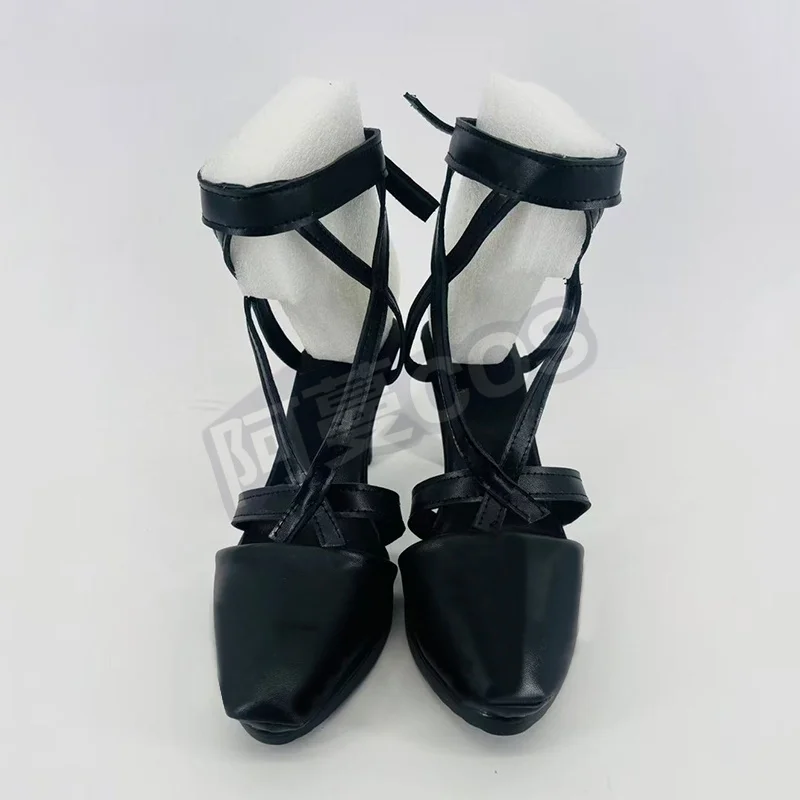 Soul Eater Maka Albarn Cosplay Sandals Black Faux Leather Halloween Party Shies