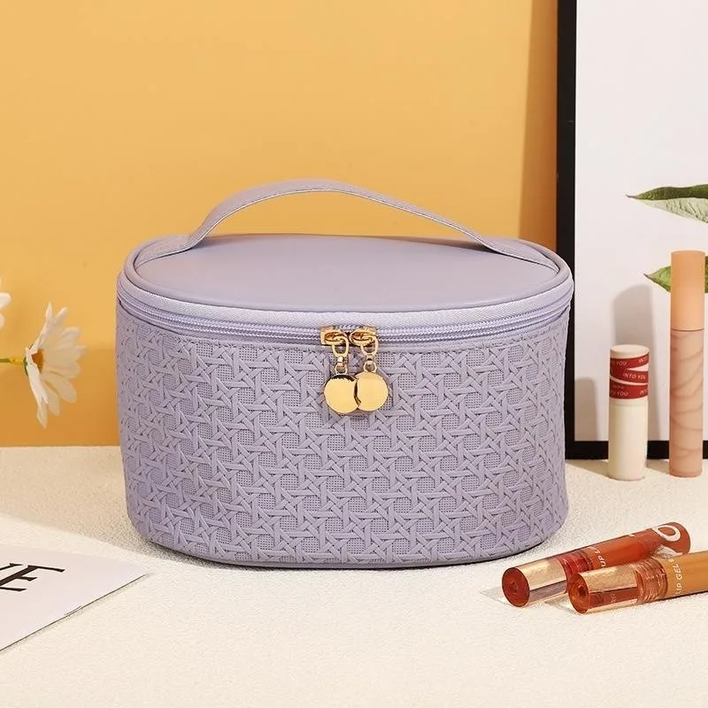 Bolsa de maquillaje de gran capacidad para mujer, neceser de viaje de cuero Pu, neceser de aseo, bolsa de almacenamiento de diseño de lujo, bolsa de lavado, nuevo