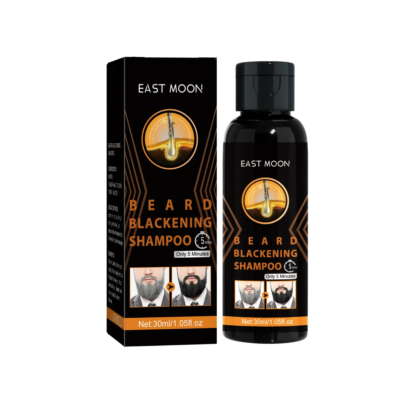 Ginger Beard Blackening Shampoo Repairing Roots Improving Gray Deeply Nourishing Long Lasting Coloring Portable Hair Dye Shampoo