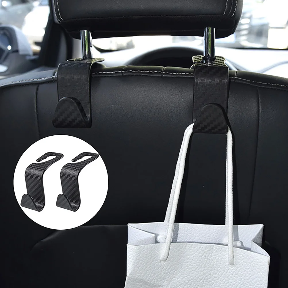 2 Pcs Hook up Car Seat Organizers Bag Holder Vehicle Headrest Hooks Auto Abs Portable Organization Accessories