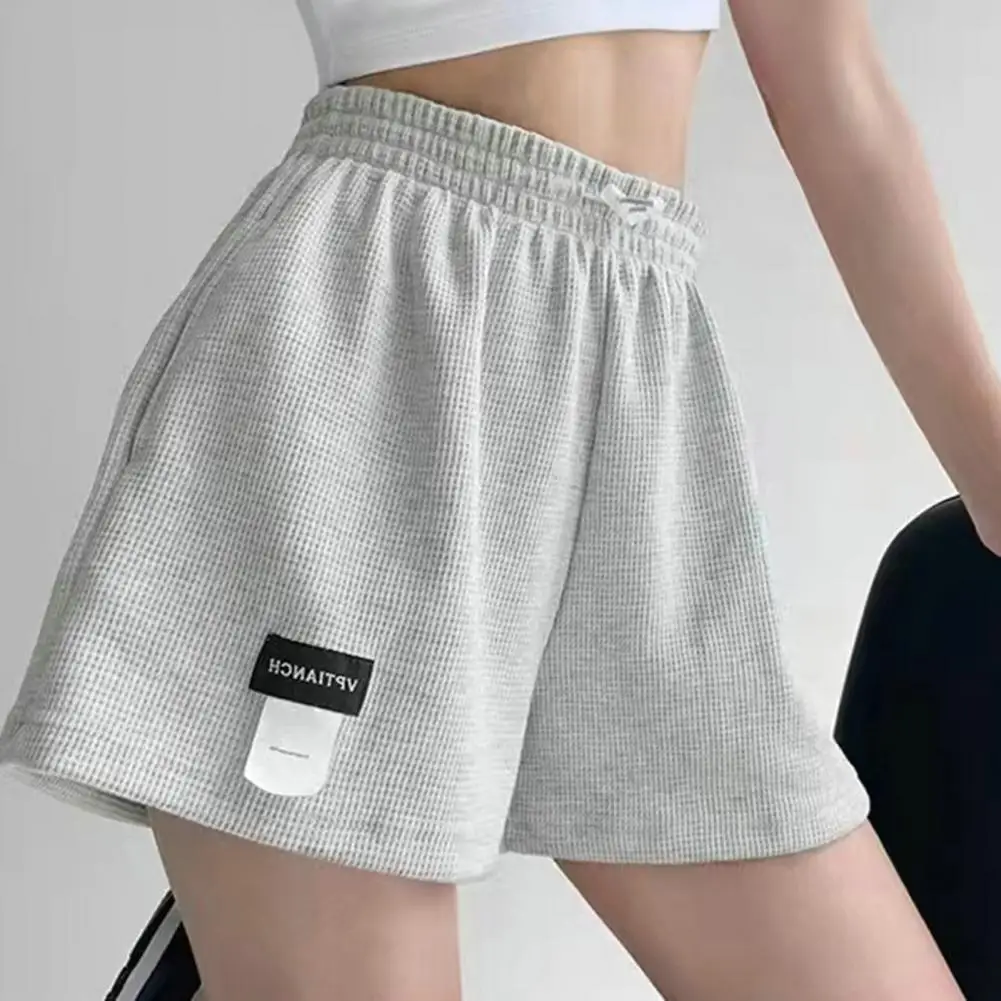 Oversized Women Shorts High-Waist Pockets Waffle Texture Women Shorts Wide Leg High Waist Sports Shorts Street Summer Pants 80%