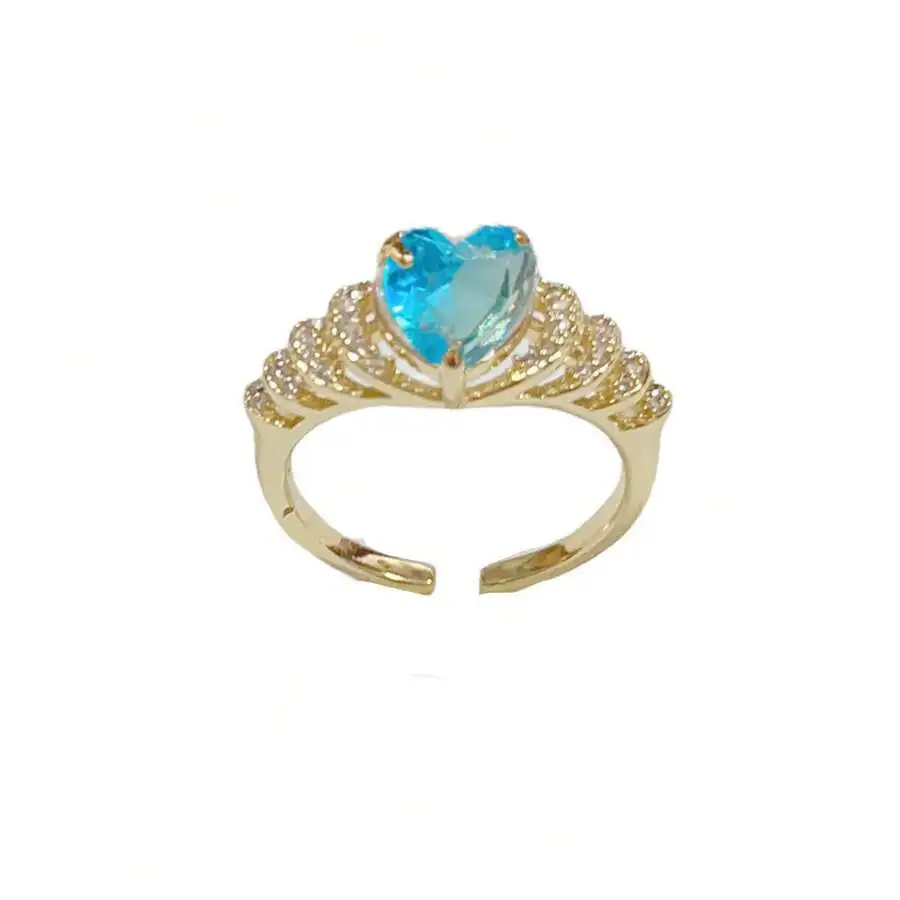 

Heart Shaped Alloy Open Ring With Cubic Zirconia For Everyday Wear