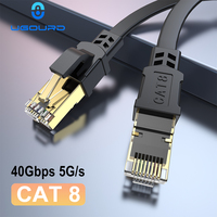 CAT 8 Ethernet Cable 40Gbps 2000MHz CAT8 RJ45 Network Lan Patch Cord Flat 10m 15m 20m 30m 50 ft 100feet for Modem Router PS 5/4