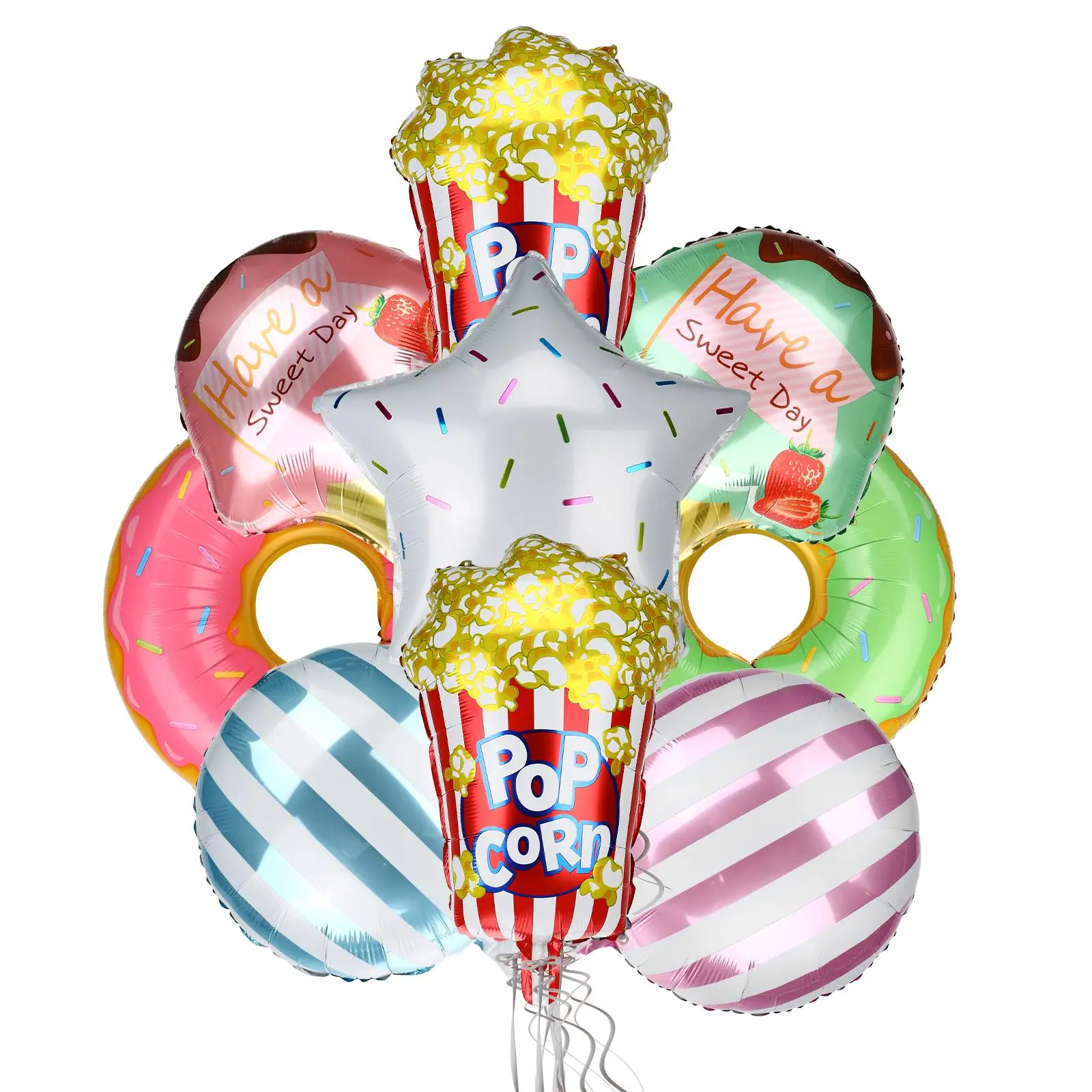 

9 Pcs Ice Cream Balloons Candy Party Decorations Reusable Birthday Home Festival Photography Props