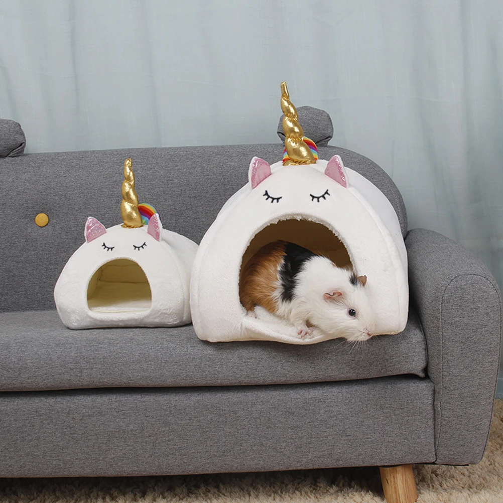 

Unicorn Pet Warm White Size L Cozy Hamster Squirrel Rabbit Nest Bed Couch Car Travel Small Animal Warm Mat