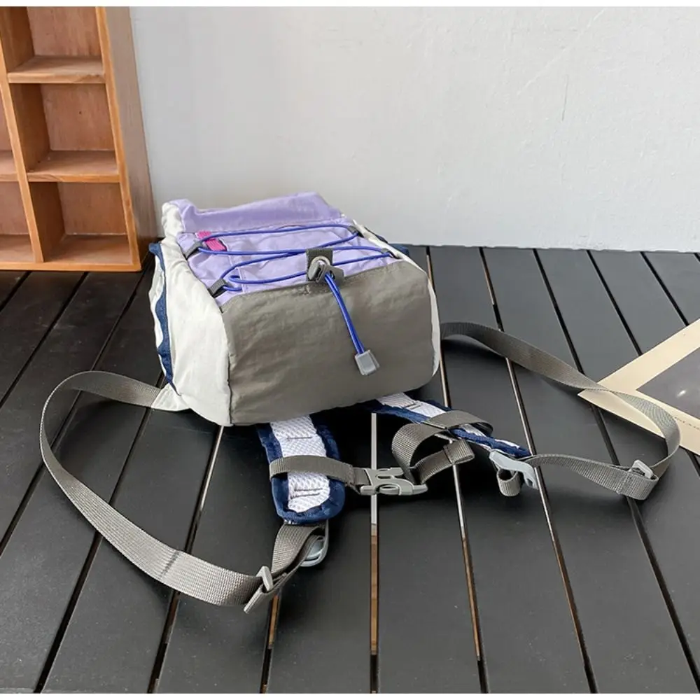 Unisex Drawstring Nylon Backpack New Solid Color Causal School Backpack Simple Women Men Mountain Bag