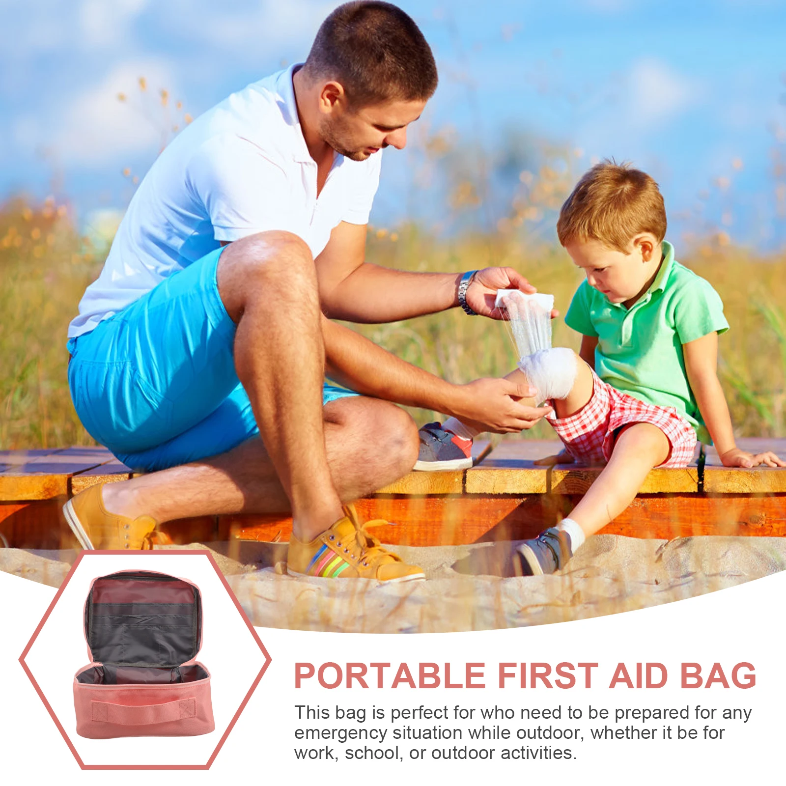 

Travel First Aid Bag Large Capacity Medicine Pouch Portable Emergency Organizer for Car Boat Bike Motorcycle Outdoor Activities