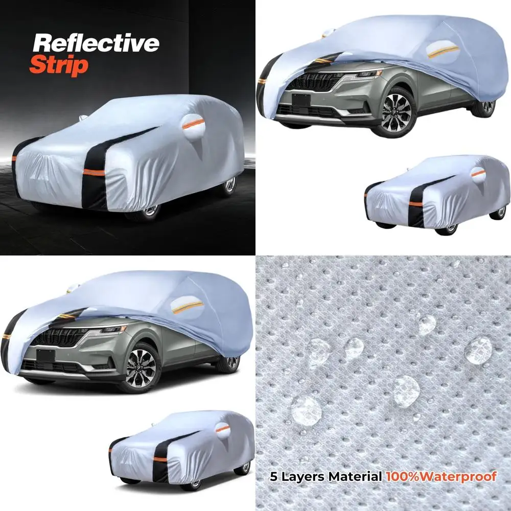 

Minivan Car Cover for MPV/Sedona 1998-2025, 100% Waterproof, All-Weather, Heavy Duty Exterior Protection from Rain, Sun, Wind, U