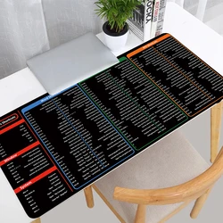 Gaming Mouse Pad Office Shortcut Non-Slip Desk Mat with Clear Printed Windows Word PPT Shortcuts Mousepad Durable Smooth Carpet