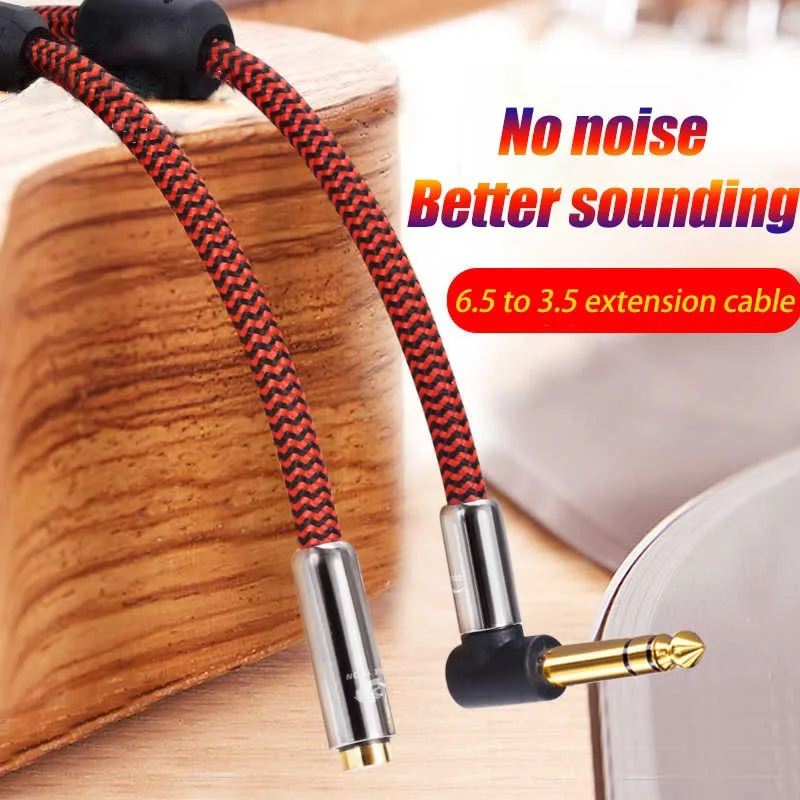 

1/4 Inch TRS 6.35mm Male to 3.5mm Female Stereo Audio Cable for Mixer Amplifier Guitar Piano Headphone Extension Braid Cords