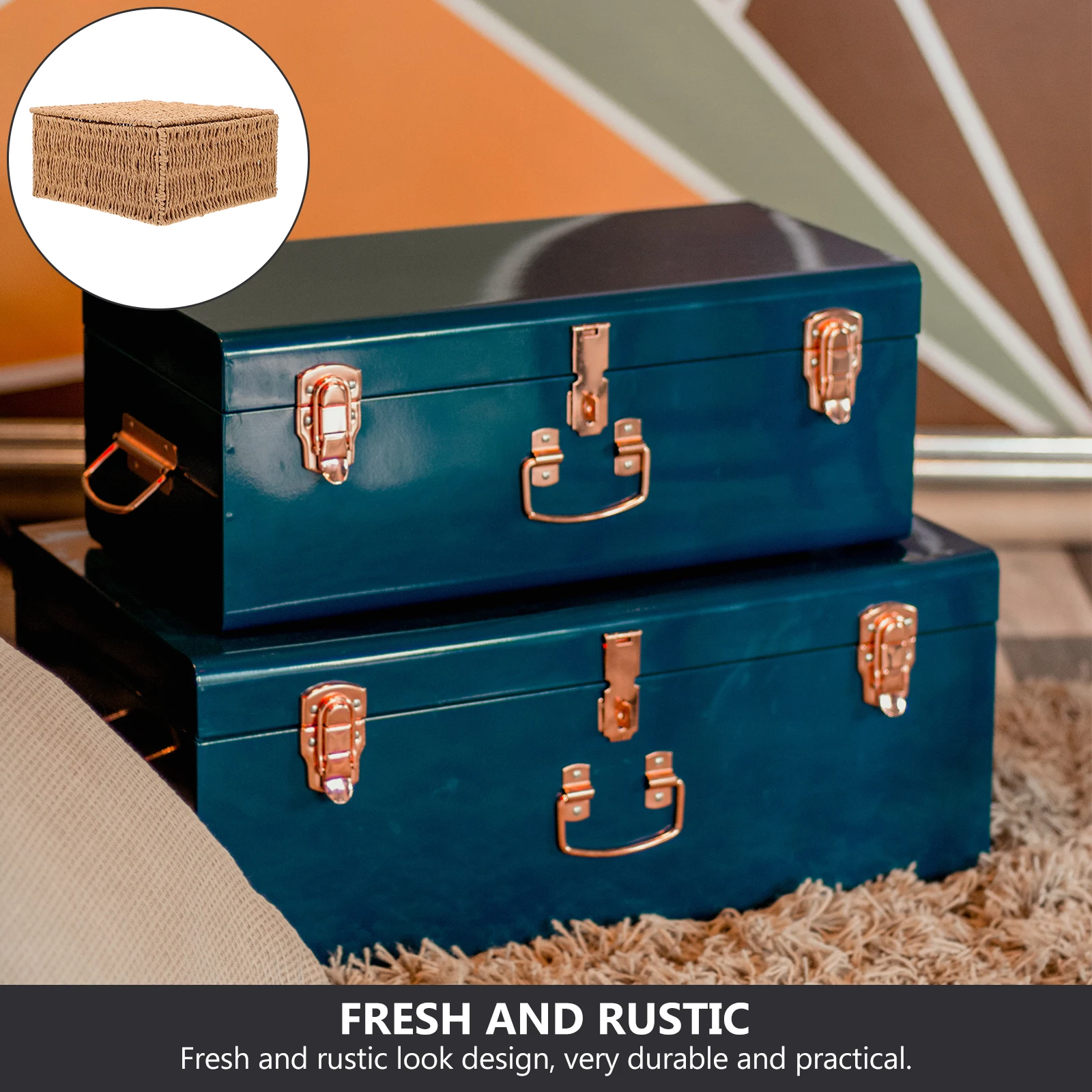 

1Pcs Multifunctional Clamshell Storage Basket Rustic Desktop Organizer Box Household Use Storage Basket