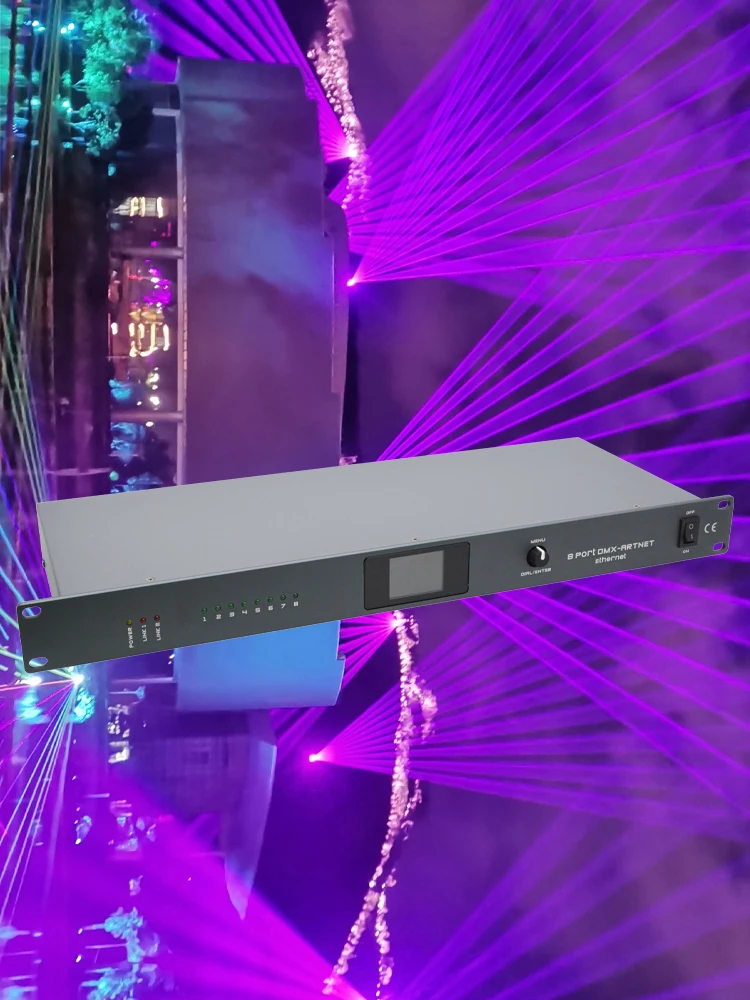 

8 Port DMX-Artnet Ethernet RDM Output Port of Tiger Touch Ma Console 3Pin XLR for Stage Landscape Architectural Light Controller