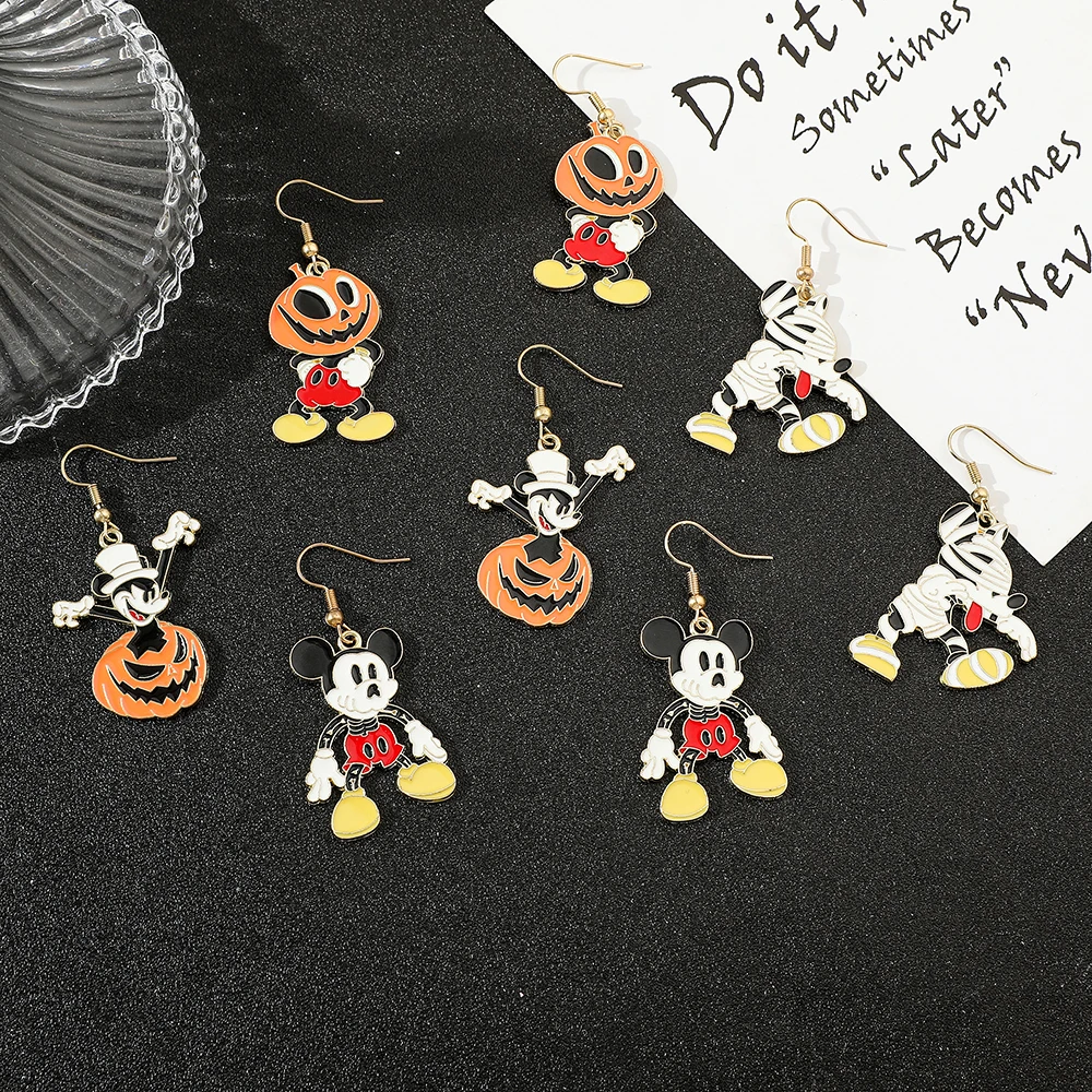 Disney Cartoon Mickey Mouse Earrings Creative Halloween Series Earrings Dress Up Halloween Night Role-playing Gifts