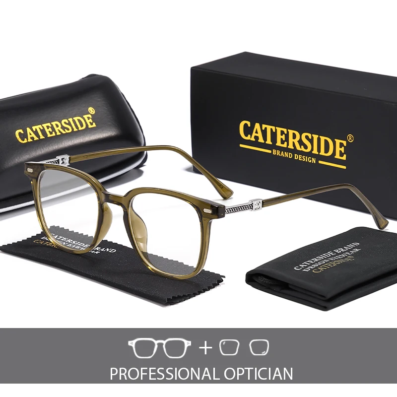 

CATERSIDE Classic Square Men's Optical Glasses Metal Decoration Temple Customized Prescription Glasses Women's Daily Eyewear