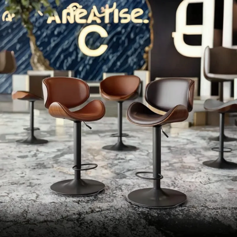 Modern Design Hotel & Restaurant Kitchen Bar Stools Adjustable Height  Home Barstool with Swivel for Living Room