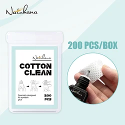 NATUHANA200pcs Lint-Free Paper Cotton Wipes Eyelash Glue Remover the mouth of the glue bottle prevent clogging glue Cleaner Pads