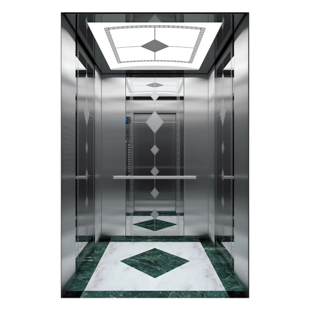 630Kg 800Kg Cheap Mirror Finish Machine Roomless 380V Mrl Elevator for Passenger