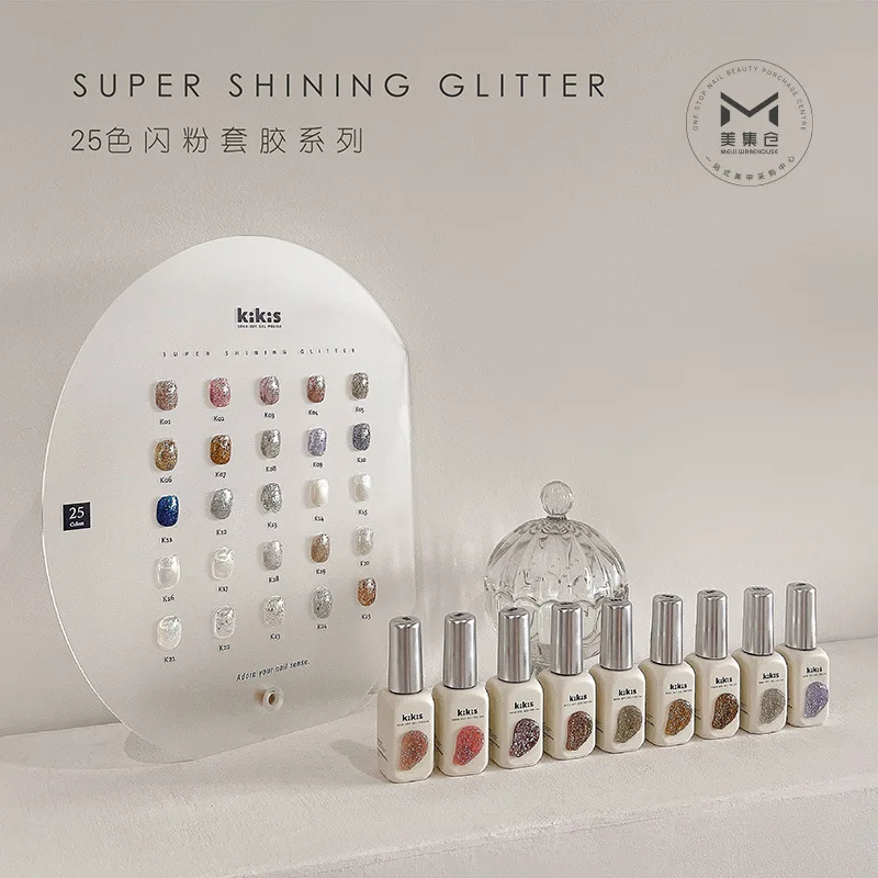 

KIKIS, 25 цветов, многоцветный набор гелей для ногтей со вспышкой, 2025, новая мода, нетоксичный набор УФ-геля без HEMA, без TPO для маникюрного салона, оптовая продажа