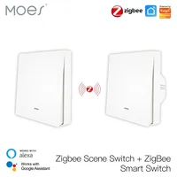 MOES Tuya ZigBee Light Switch with Transmitter Kit No Neutral Wire No Capacitor Required works with Alexa Google Home Smart Life