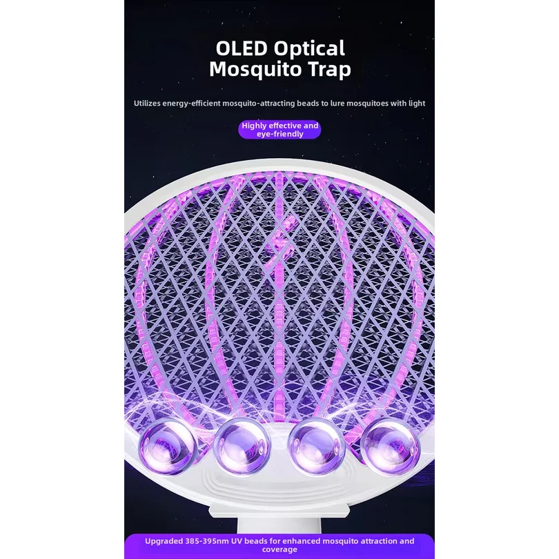 Foldable Electric Mosquito Killer 3000V USB Rechargeable Fly Trap Mosquito Swatter Racket Insect Killer With UV Light Bug Zapper