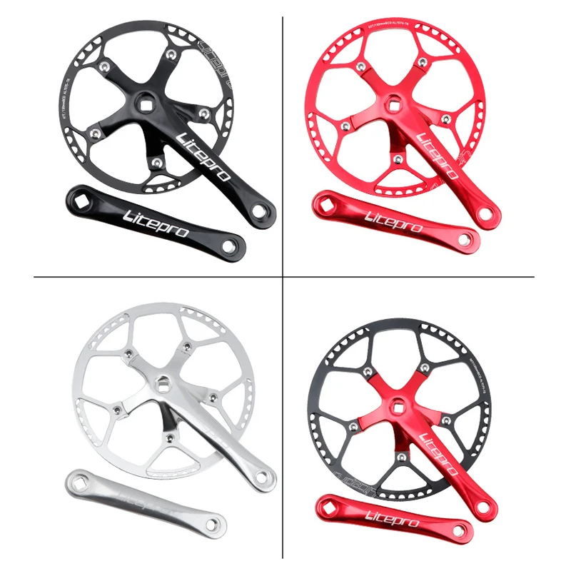 Litepro MTB Bicycle 130BCD Crank Narrow Wide Tooth Ratio Chainring Hollow Integrally Mountain Bike Crankset Tooth Plate Parts