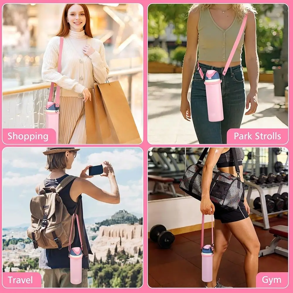 Portable Adjustable Water Bottle Strap Multi-Color Universal Shoulder Strap Nylon Braid Carrying Strap for Outdoor