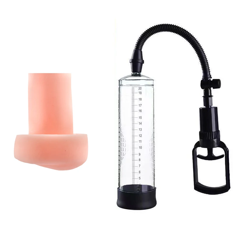 Penis Pump Enlargement with Real Vaginal Male Masturbator Dick Extender Enlarger Enhancer Exercise Vacuum Pumps Sex Toys for Men