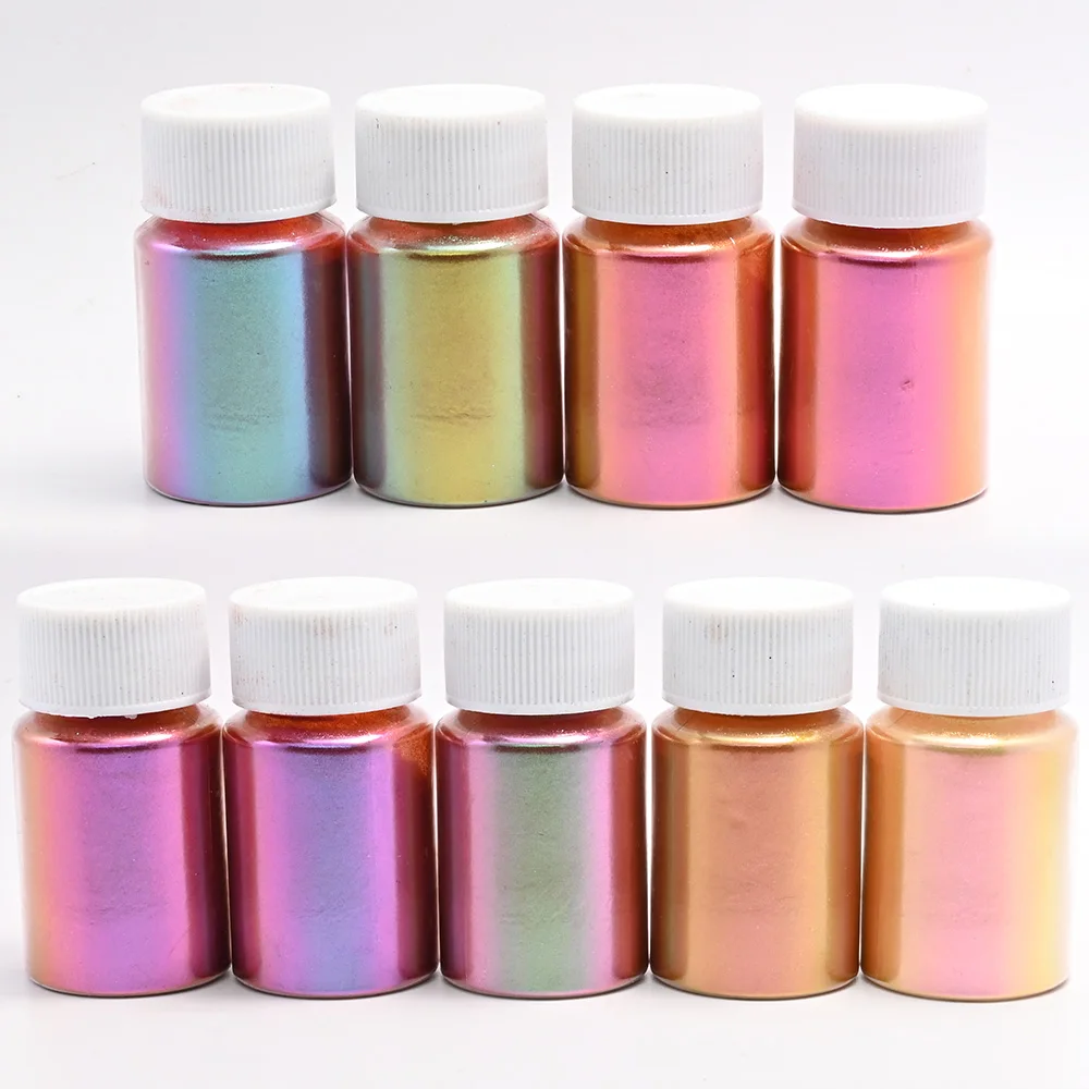 1Box 10g Pearls White Chrome Nail Powder Shiny Mirror Effect Nail Art Glitter Pigment  Auroras Rubbing Dust Nail Decorations
