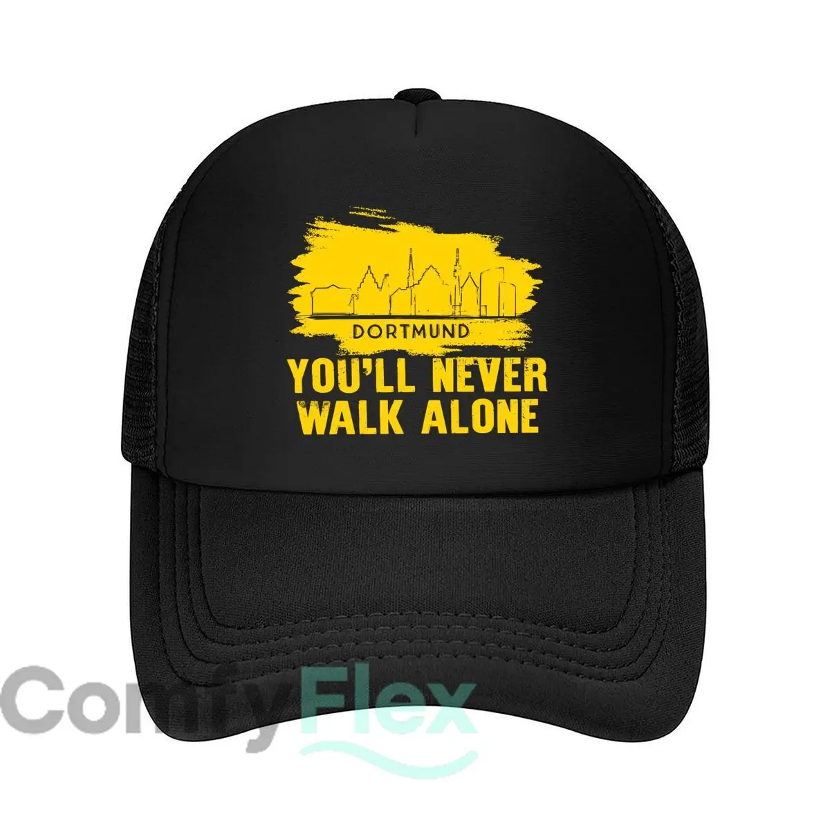 Dortmund “Never Walk Alone” Fashion Mesh Baseball Cap Breathable Casual  Hats Outdoor For Men's And Women's