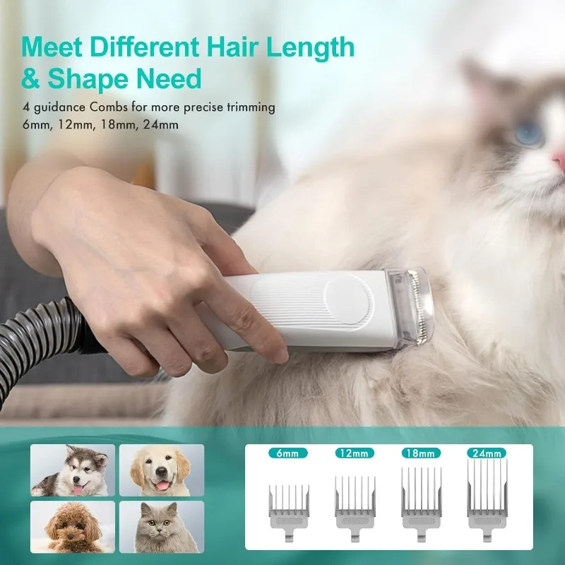 Neakasa P1 Pro Pet Grooming Kit & Vacuum Suction 99% Pet Hair, Professional Clippers with 5 Proven Grooming Tools for Dogs Cats