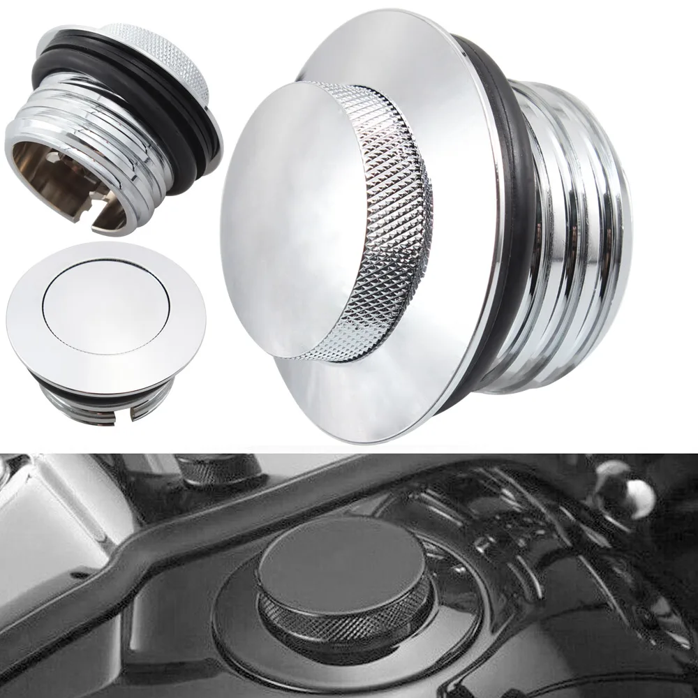 

Motorcycle Aluminum Motorcycle Screw-In Flush Mount Pop Up Vented Fuel Tank Gas Cap For Harley Dyna 883 1200 Chrome 1996-Later