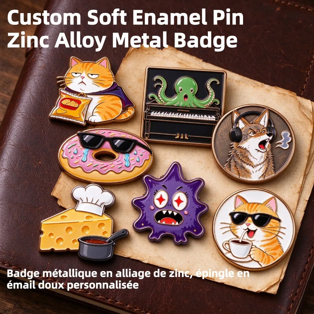 Manufacturer Custom Logo Soft Lapel Pin Custom Shaped Metal logo Enamel Gold Plating Badge For Garment Accessories