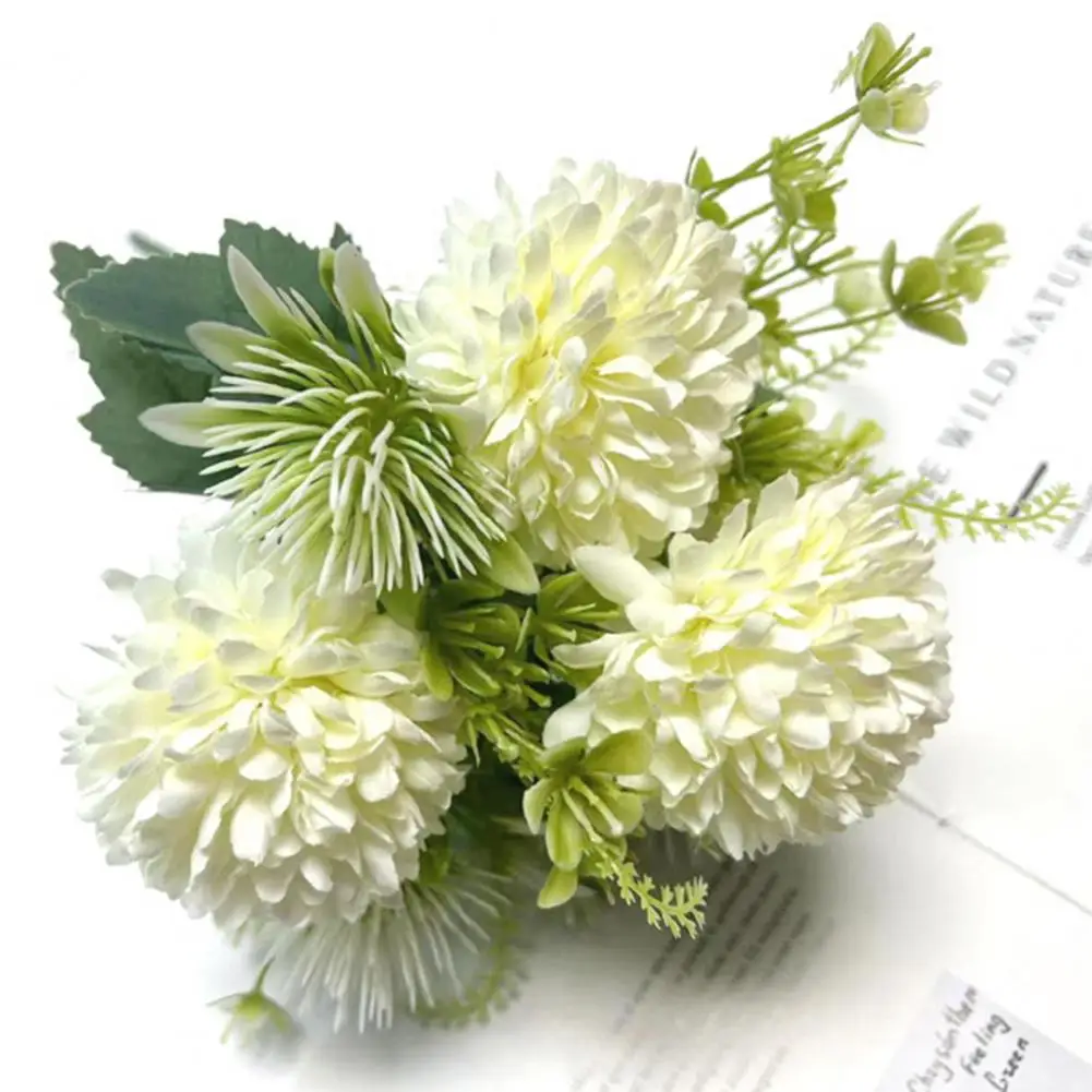 Modern Long Lasting Simulation Ball Chrysanthemum 7 Heads DIY Office Home Decor Artificial Bulbous Flower