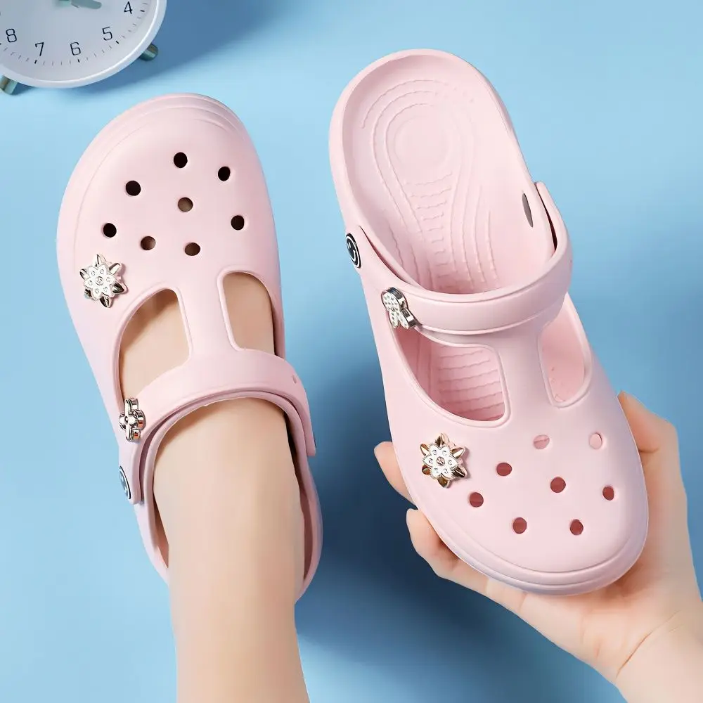 Woman Slippers Mules Summer Rhenstone Slides Crystals Sandals Home Pink Shoes For Women 2024 Jewels Cloud On Beach House Fashion