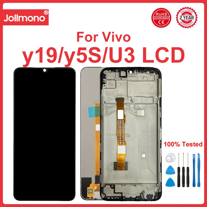 

ЖК-дисплей 6,53 дюйма для VIVO Y19, Y5S, Z5i, U3, U20, 1915, V1934A, V1941A, сенсорный экран, дигитайзер в сборе, запасные части