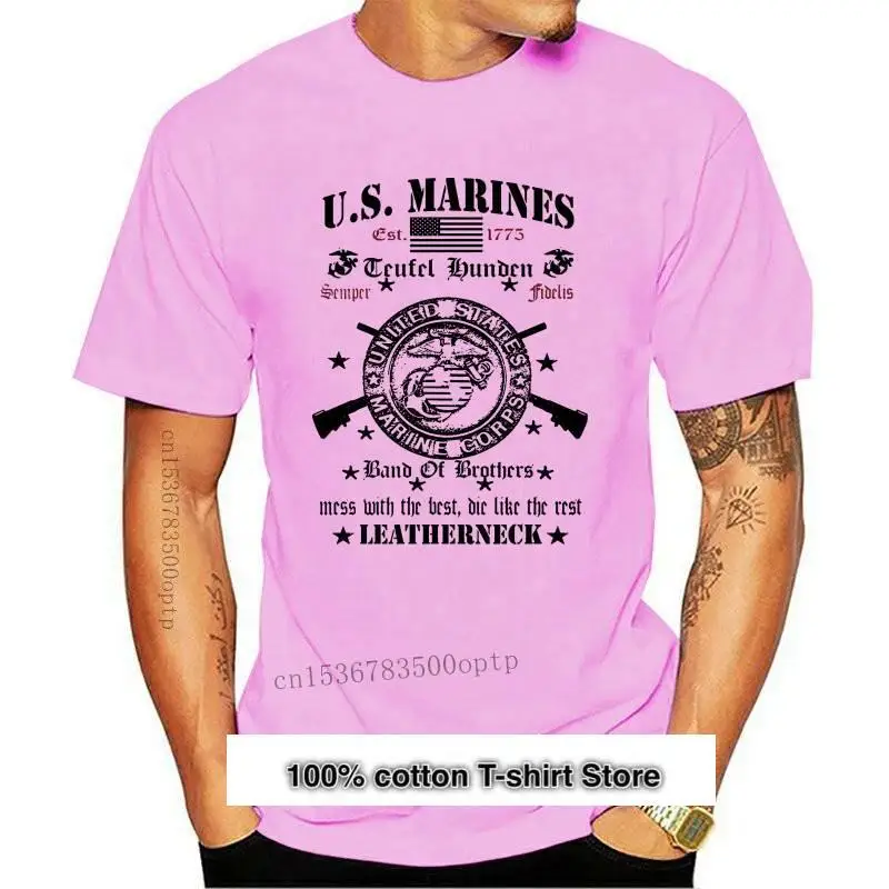 Camiseta USMC de Marines Semper Fi, cinta de combate de perro Diablo, militar, (1)