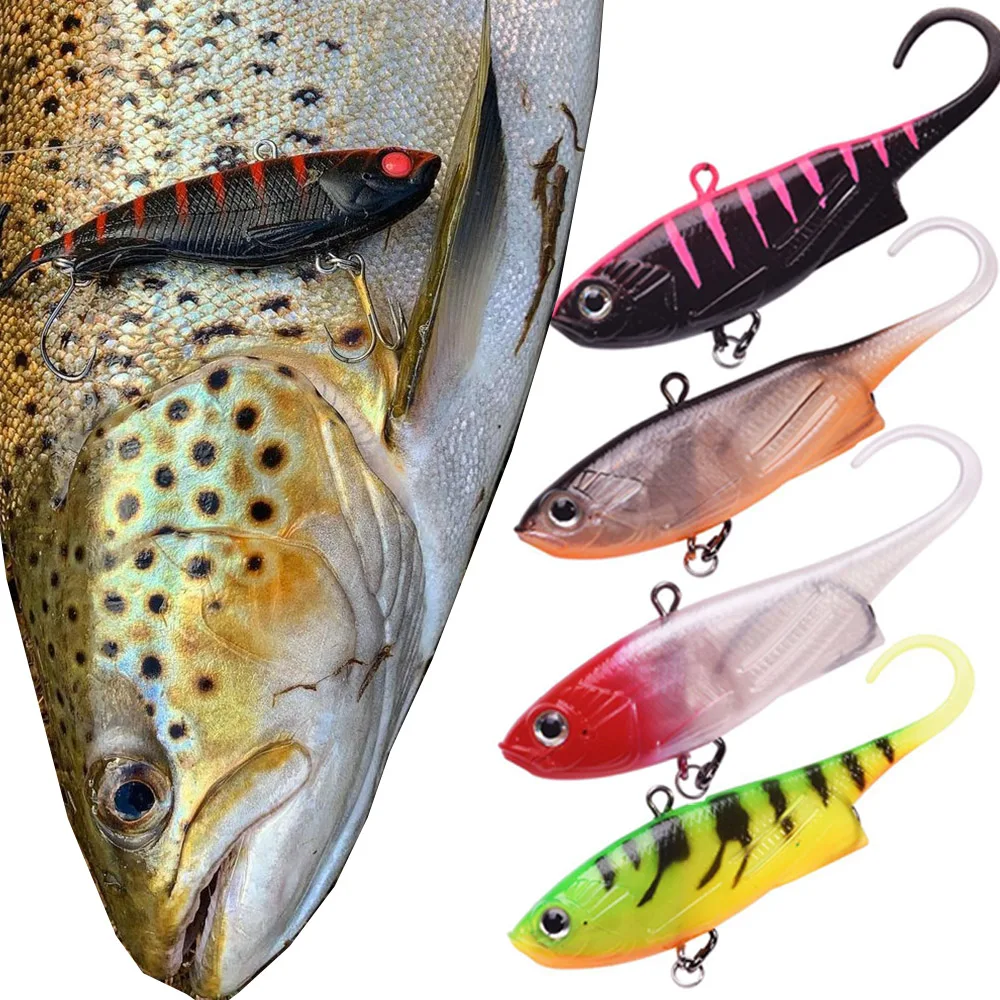 9cm 14.5g Metal Jig Vibration Soft Vibe Softbait Silicone Swimbait Winter Fishing Tackle For Mahi Marlin Wahoo Redfish Fish Trap