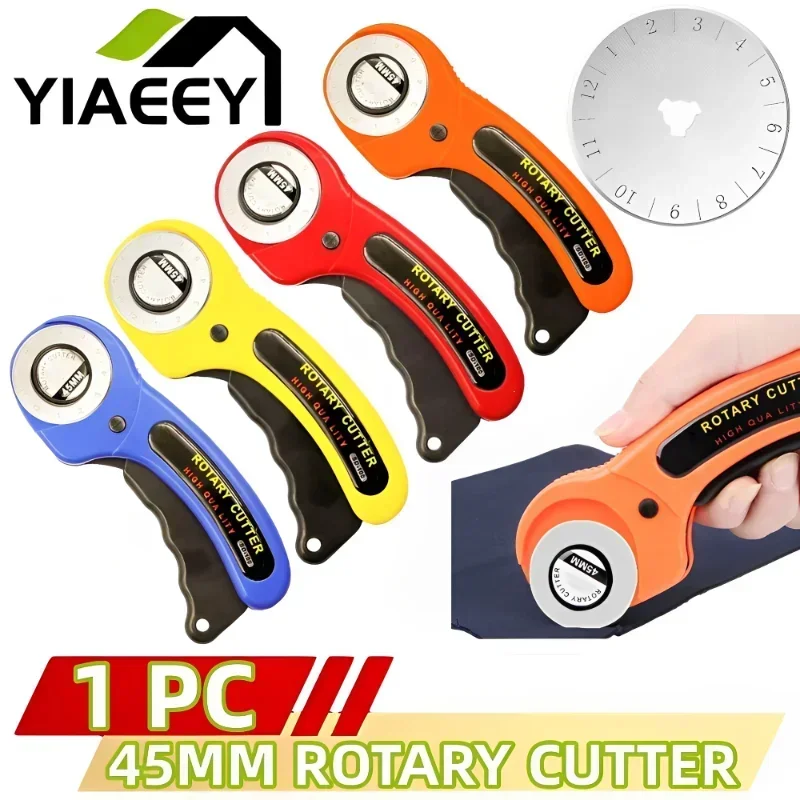 45mm Patchwork Roller Wheel Knife Cloth Cutting Knife Leather Paper Fabric Craft Fabrics Rotary Cutter DIY Sewing Accessories