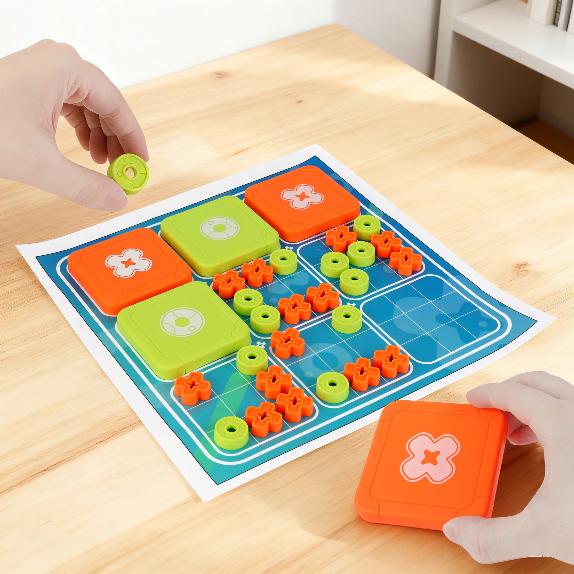 Tic Tac Toe Bolt Game Original 3-in-1 Handheld Puzzle Game Fun Family Board Games for Family Game Night