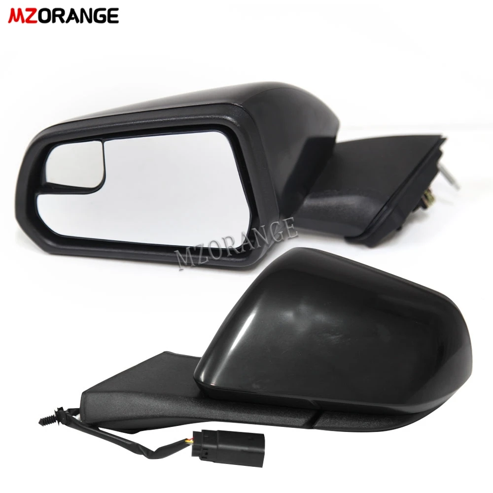 Car Door Wing Mirror for Ford Mustang 2015 2016 2017 2018 2019 2020 2021 Rear View Glass Lens assembly Black Bezel Replacement