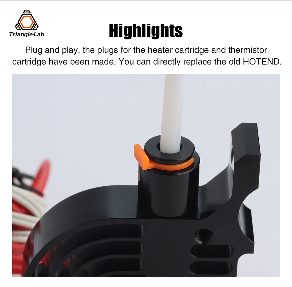 Trianglelab Prusa MINI Hotend Upgrade-Kit Titan-Legierung HEATBREAK Messing HEATBLOCK für Prusa MINI Hochtemperatur V6 DÜSE – Detail 2