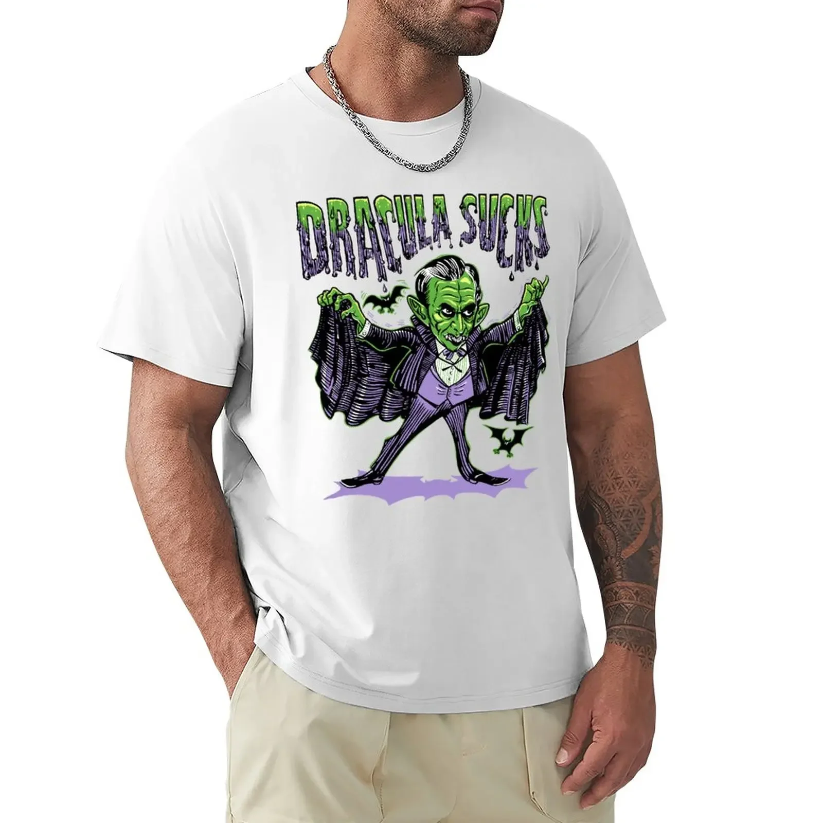 DRACULA SUCKS! T-Shirt basketball graphic tees summer top mens t shirt