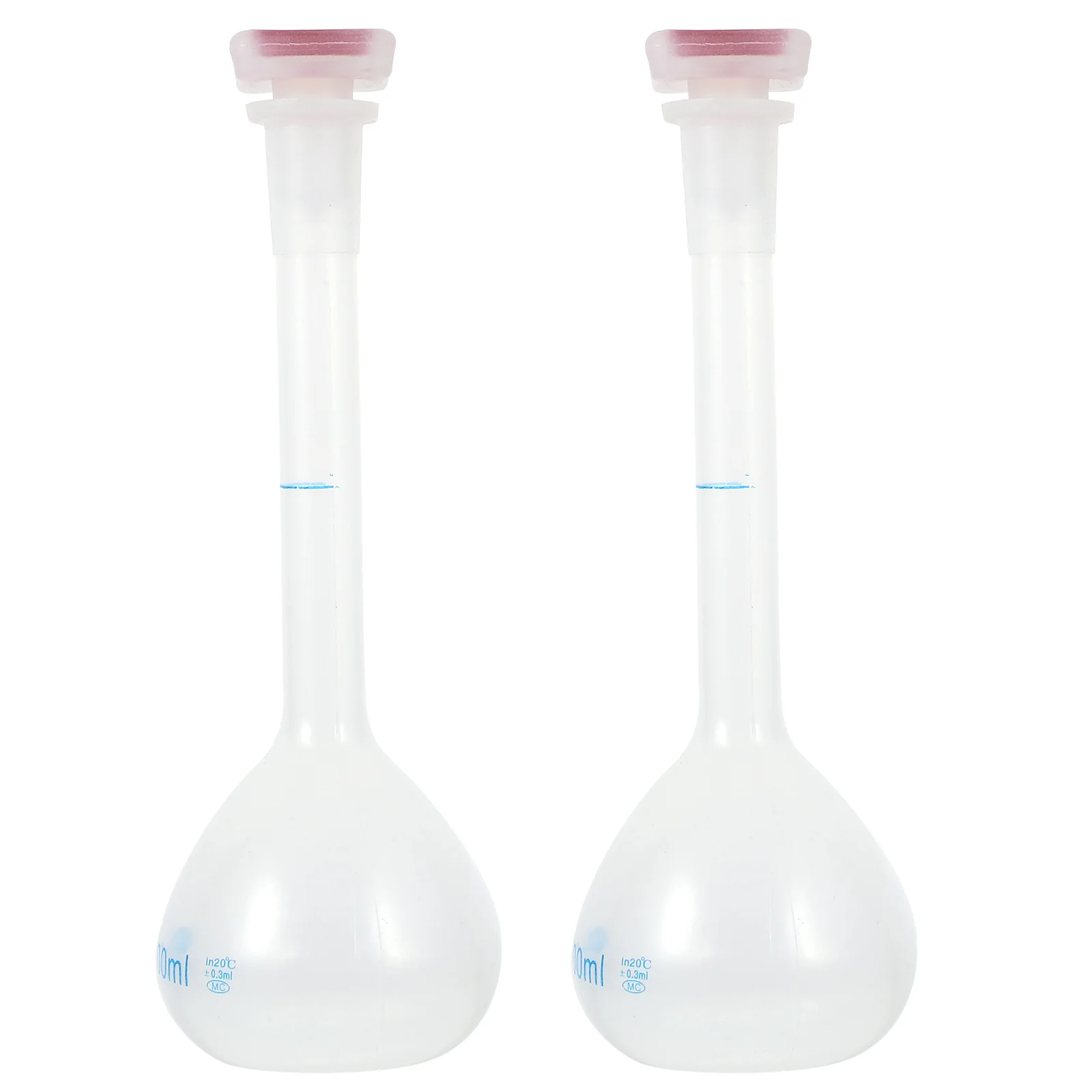 2pcs 100Ml Capacity Bottle Volumetric Flask Premium Plastic Liquid Container For Toner Laboratory Home Use Empty Dispenser