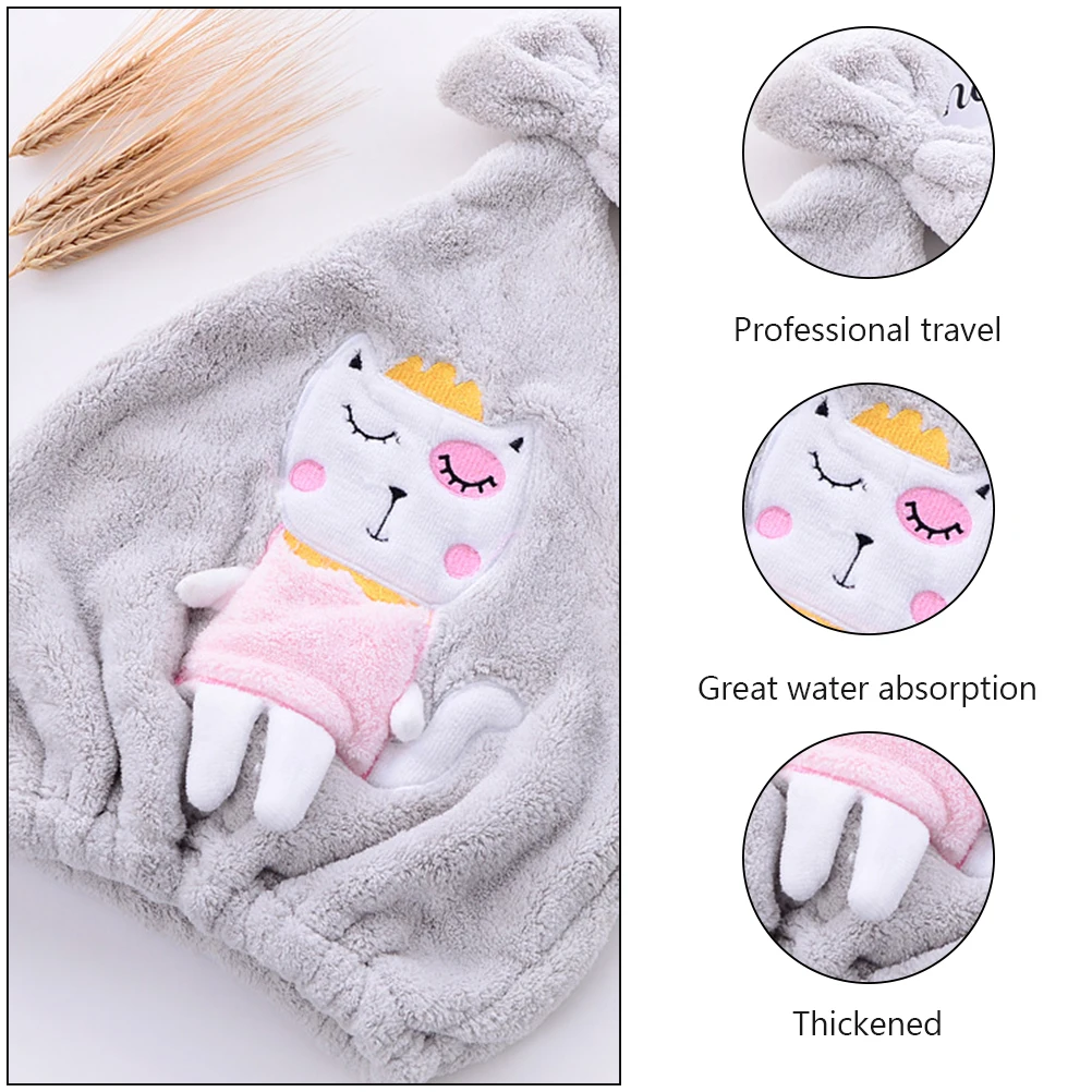 

Hair Drying Hat Thickened Coral Fleece Towel Fast Absorbent For Travel Hotel Spa Shower Bath Towel Hair Drying Headcloth Lovely